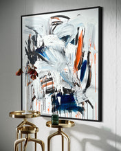 Indlæs billede til gallerivisning Orange, blue &amp; black (100 x 120 cm)